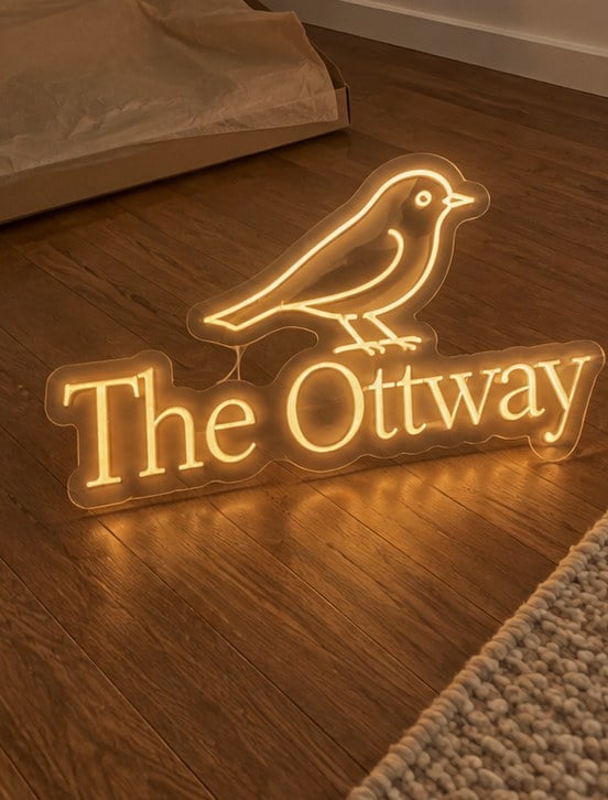 Neon signs with logo — customer photo